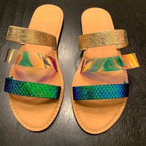 Mermaid Metallic Shoreline Flat Sandal